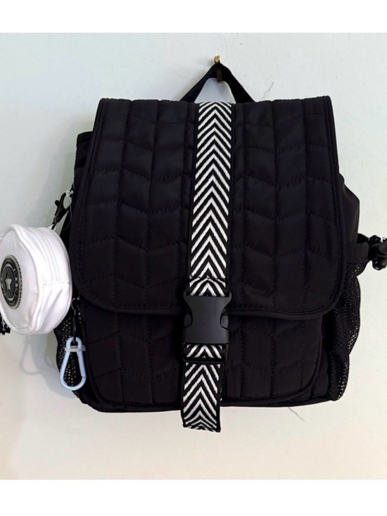 Claire's Handbags - NWT, Claire’s, Black Backpack with White Chevron Strap